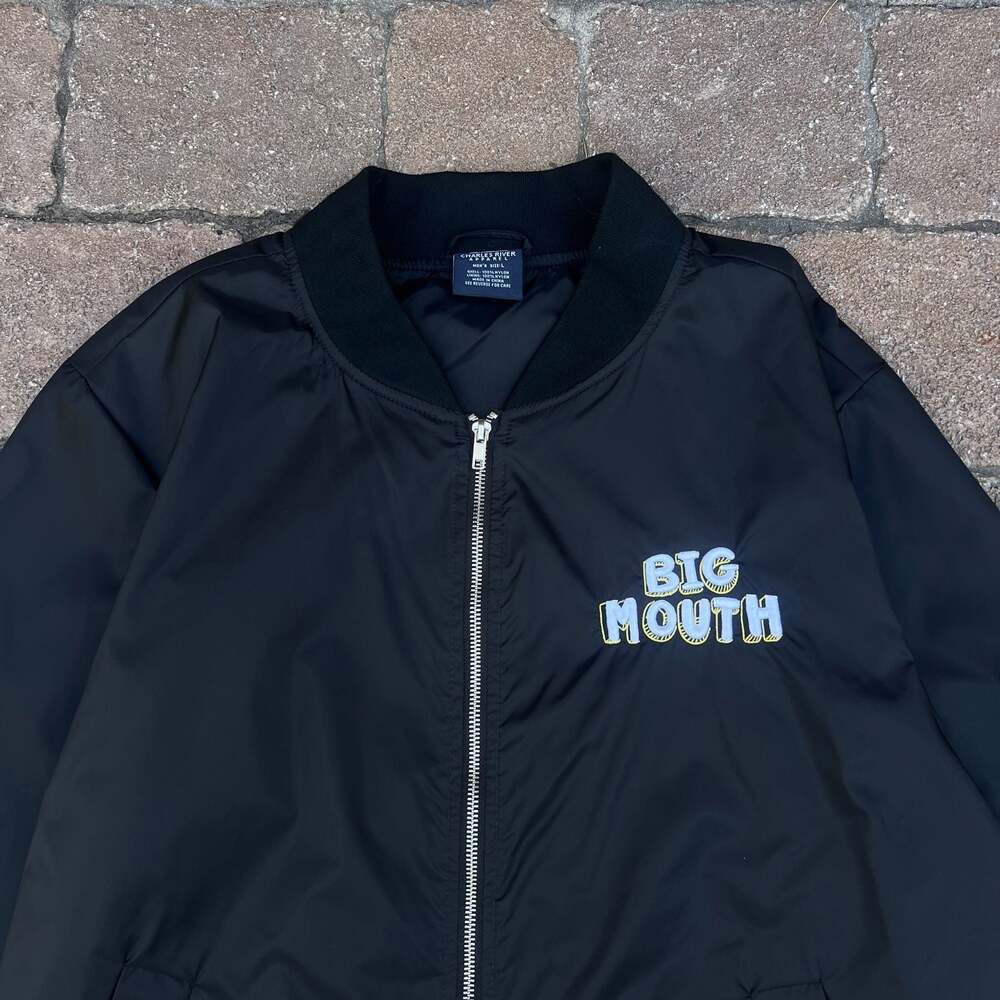 Charles River Apparel Netflix Big Mouth Cast And Crew Bomber Jacket Black Size L
